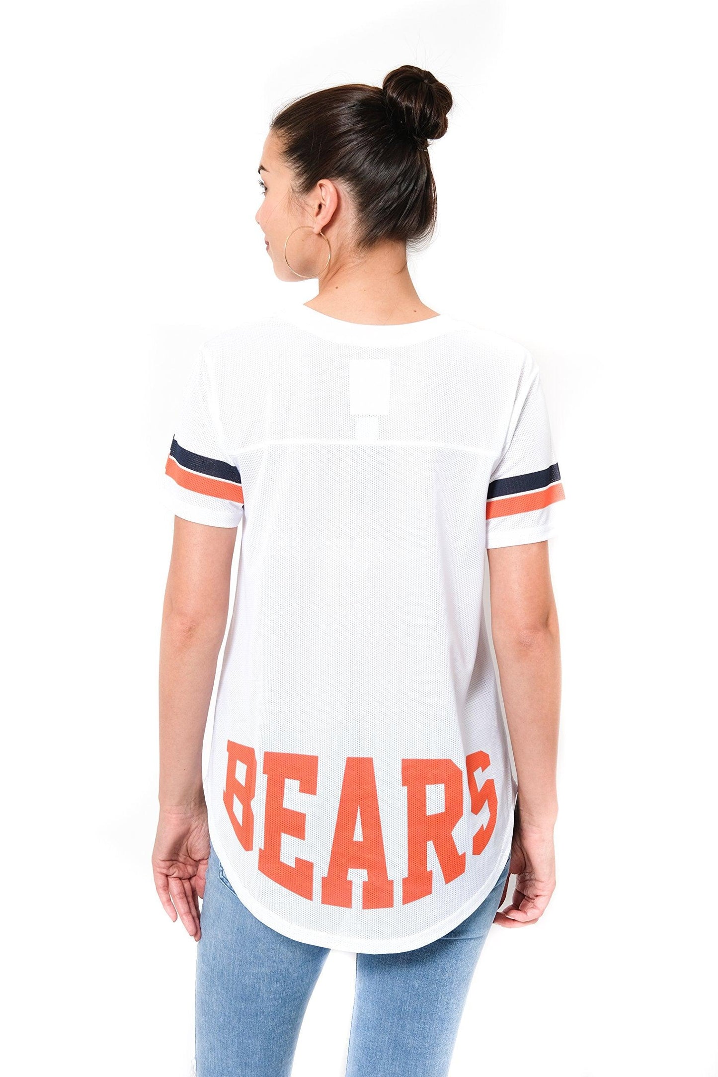 Ultra Game NFL Chicago Bears Womens Soft Mesh Jersey Varsity Tee Shirt|Chicago Bears - UltraGameShop