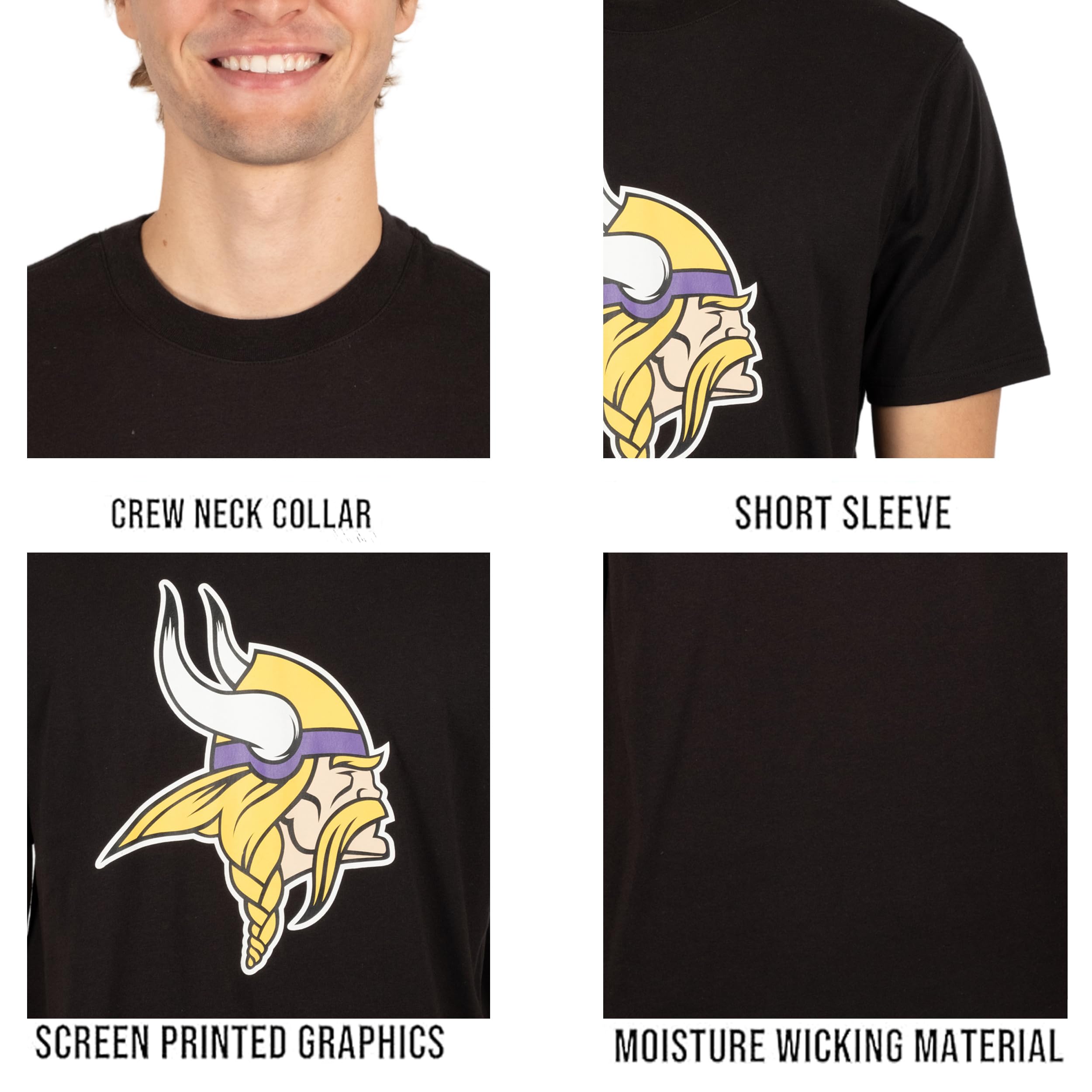 Ultra Game NFL Minnesota Vikings Mens Super Soft Ultimate Team Logo T-Shirt|Minnesota Vikings