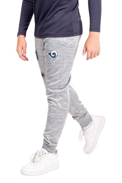 Ultra Game NFL Los Angeles Rams Youth High Performance Moisture Wicking Fleece Jogger Sweatpants|Los Angeles Rams - UltraGameShop