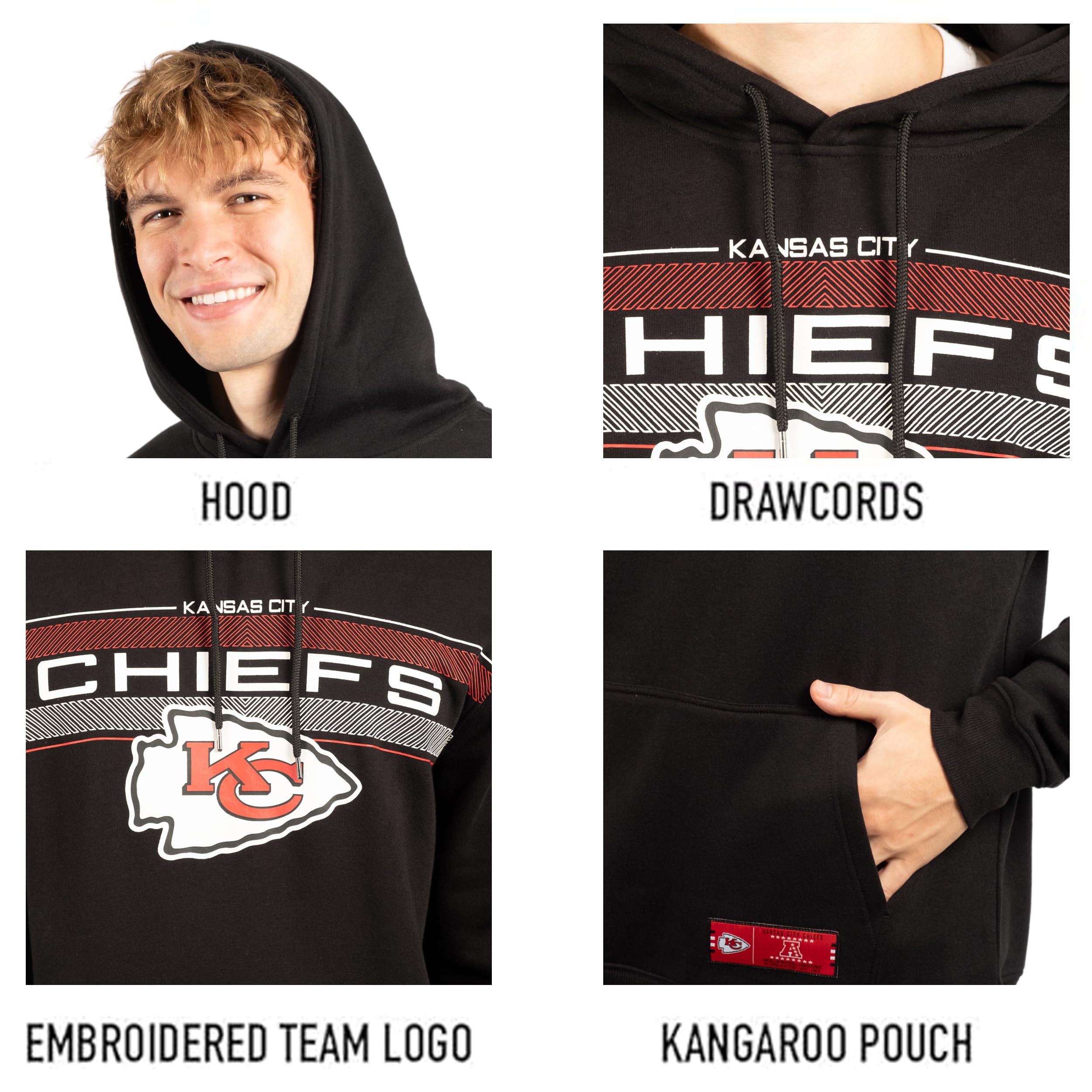 Ultra Game NFL Kansas City Chiefs Mens Super Soft Supreme Pullover Hoodie Sweatshirt|Kansas City Chiefs