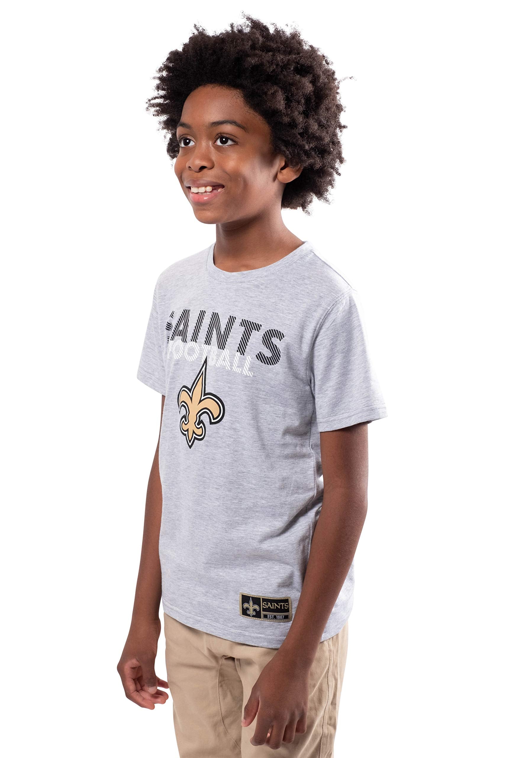 Ultra Game NFL New Orleans Saints Youth Active Crew Neck Tee Shirt|New Orleans Saints - UltraGameShop