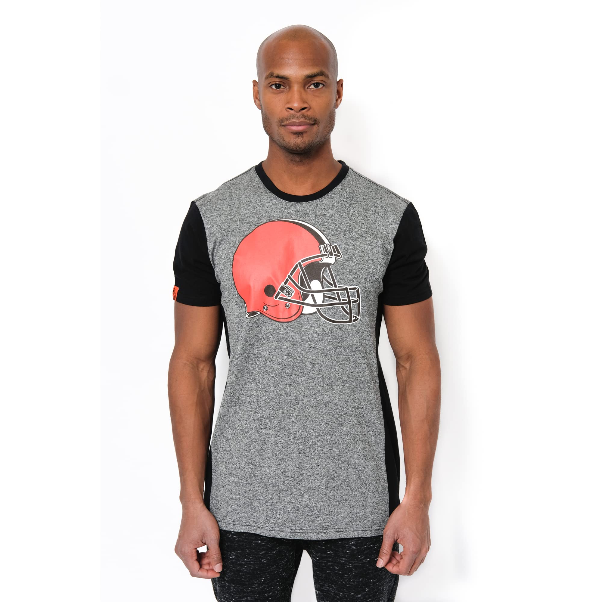 Ultra Game NFL Cleveland Browns Mens T-Shirt Raglan Block Short Sleeve Tee Shirt|Cleveland Browns