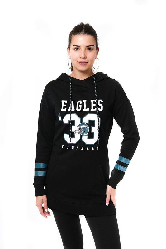 Ultra Game NFL Philadelphia Eagles Womens Soft French Terry Tunic Hoodie Pullover Sweatshirt|Philadelphia Eagles - UltraGameShop