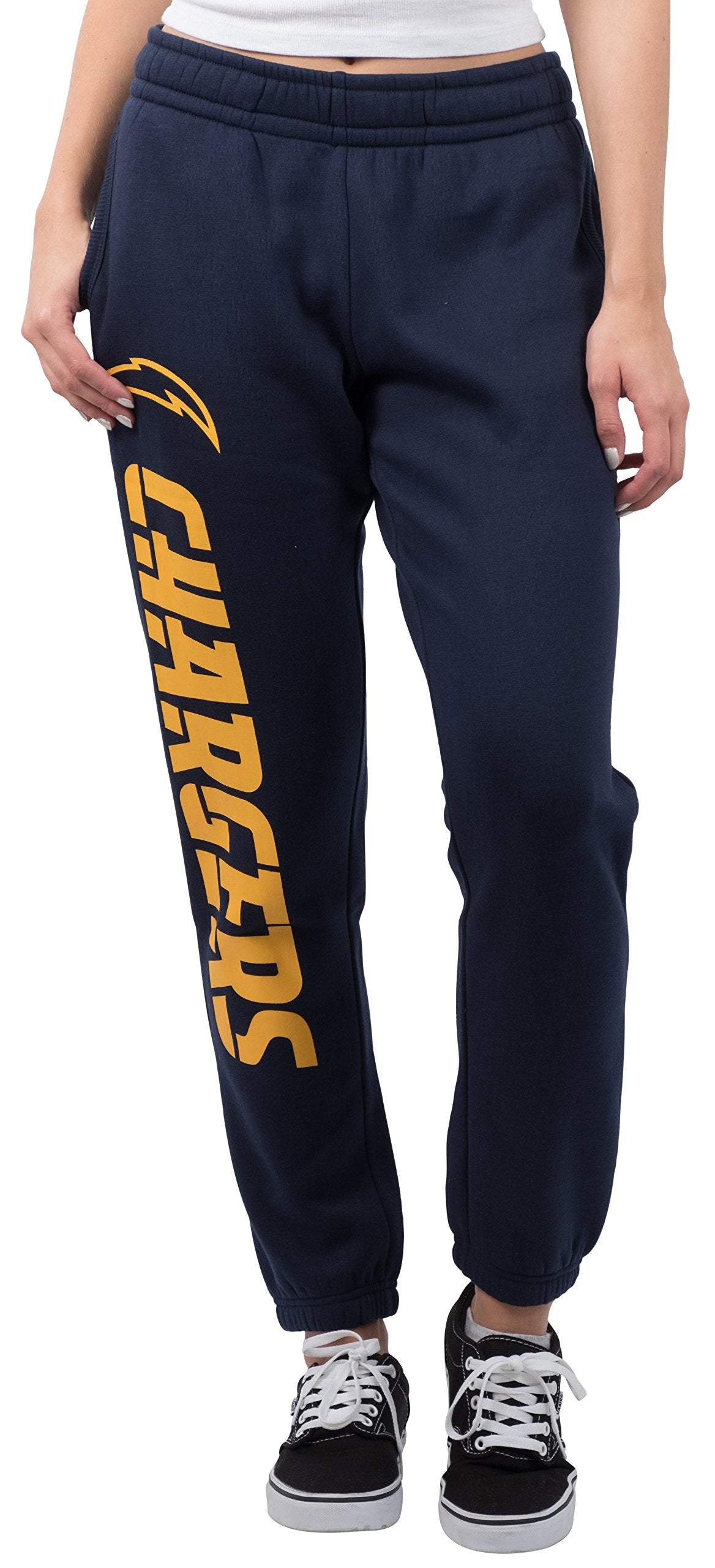 Ultra Game NFL Los Angeles Chargers Womens Super Soft Fleece Jogger Sweatpants|Los Angeles Chargers - UltraGameShop