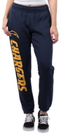 Ultra Game NFL Los Angeles Chargers Womens Super Soft Fleece Jogger Sweatpants|Los Angeles Chargers