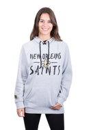 Ultra Game NFL New Orleans Saints Womens Fleece Hoodie Pullover Sweatshirt Tie Neck|New Orleans Saints
