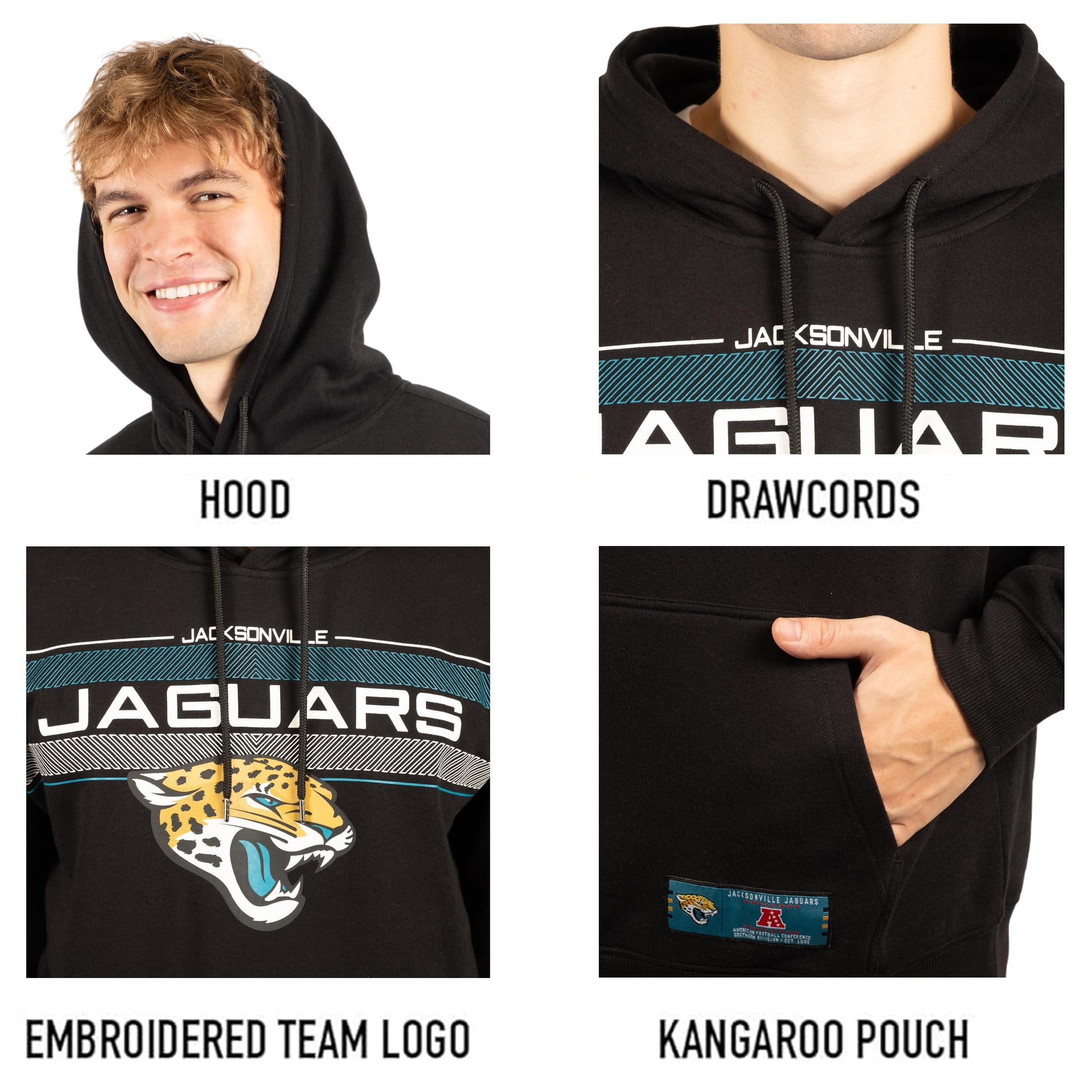 Ultra Game NFL Jacksonville Jaguars Mens Super Soft Supreme Pullover Hoodie Sweatshirt|Jacksonville Jaguars - UltraGameShop