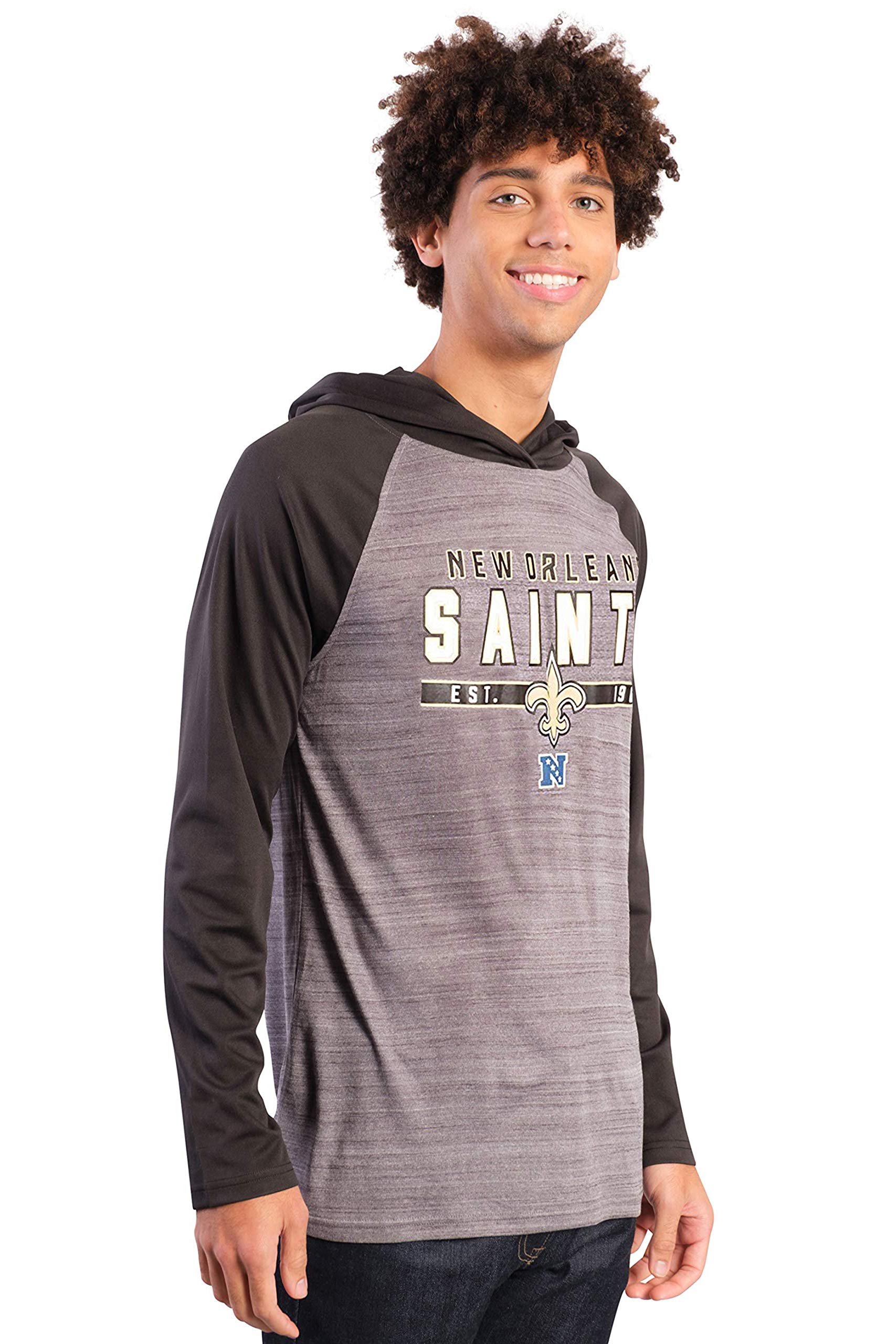 Ultra Game NFL New Orleans Saints Mens Athletic Performance Soft Pullover Lightweight Hoodie Sweatshirt|New Orleans Saints