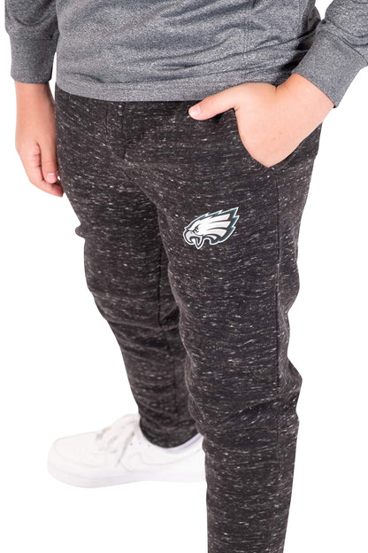 Ultra Game NFL Philadelphia Eagles Youth Extra Soft Black Snow Fleece Jogger Sweatpants|Philadelphia Eagles - UltraGameShop