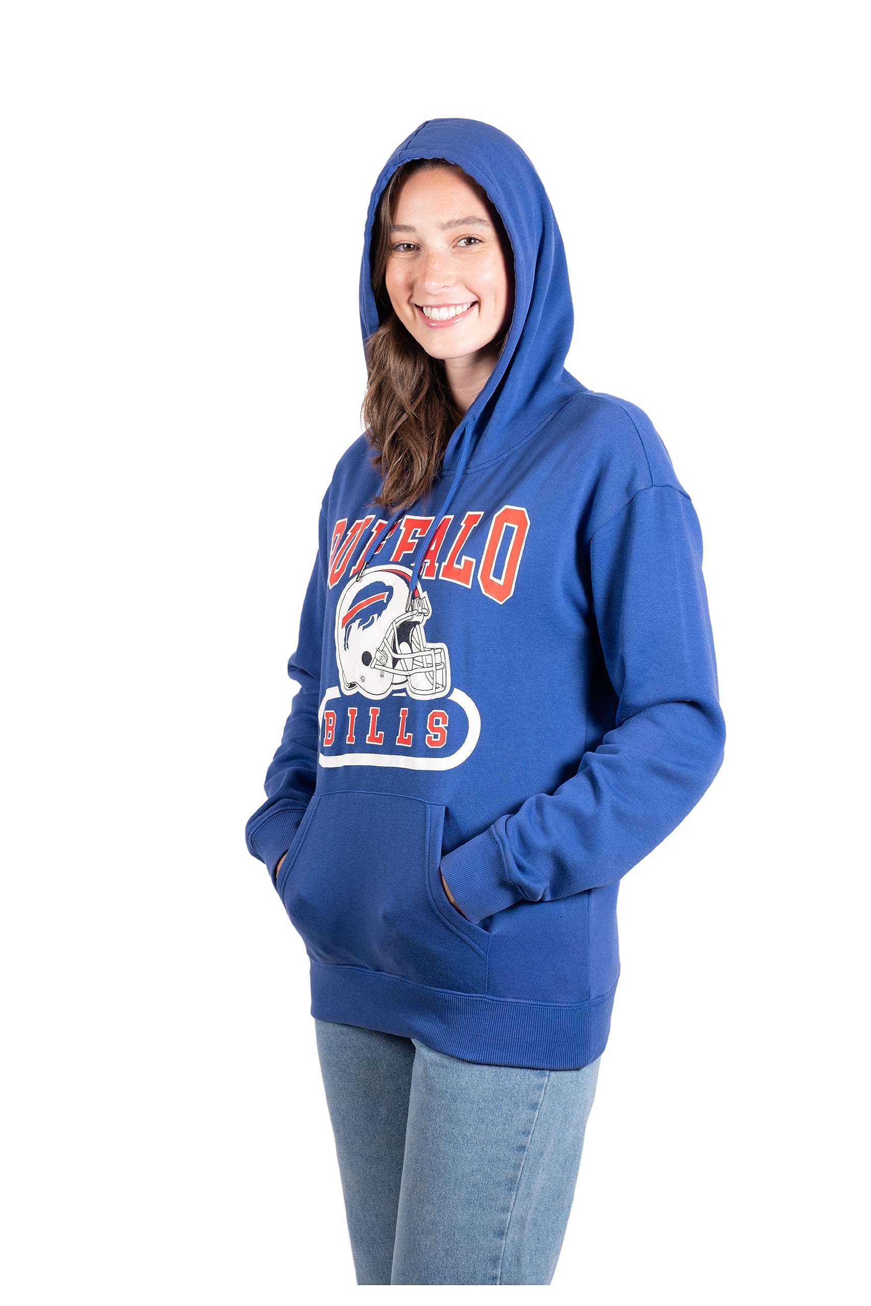Ultra Game NFL Buffalo Bills Womens Super Soft Supreme Pullover Hoodie Sweatshirt|Buffalo Bills