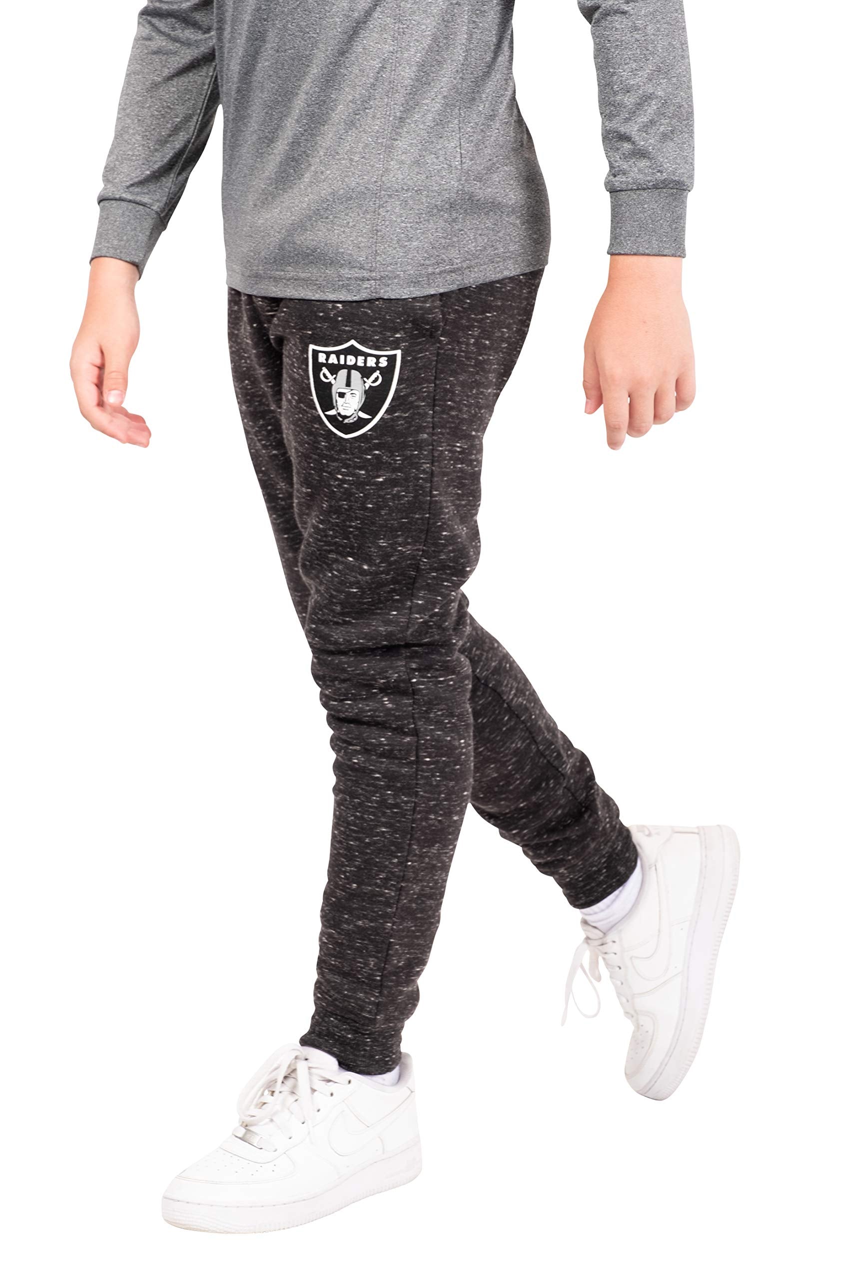 Ultra Game NFL Las Vegas Raiders Youth Extra Soft Black Snow Fleece Jogger Sweatpants|Las Vegas Raiders - UltraGameShop