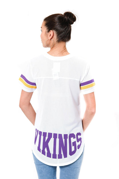 Ultra Game NFL Minnesota Vikings Womens Soft Mesh Jersey Varsity Tee Shirt|Minnesota Vikings - UltraGameShop