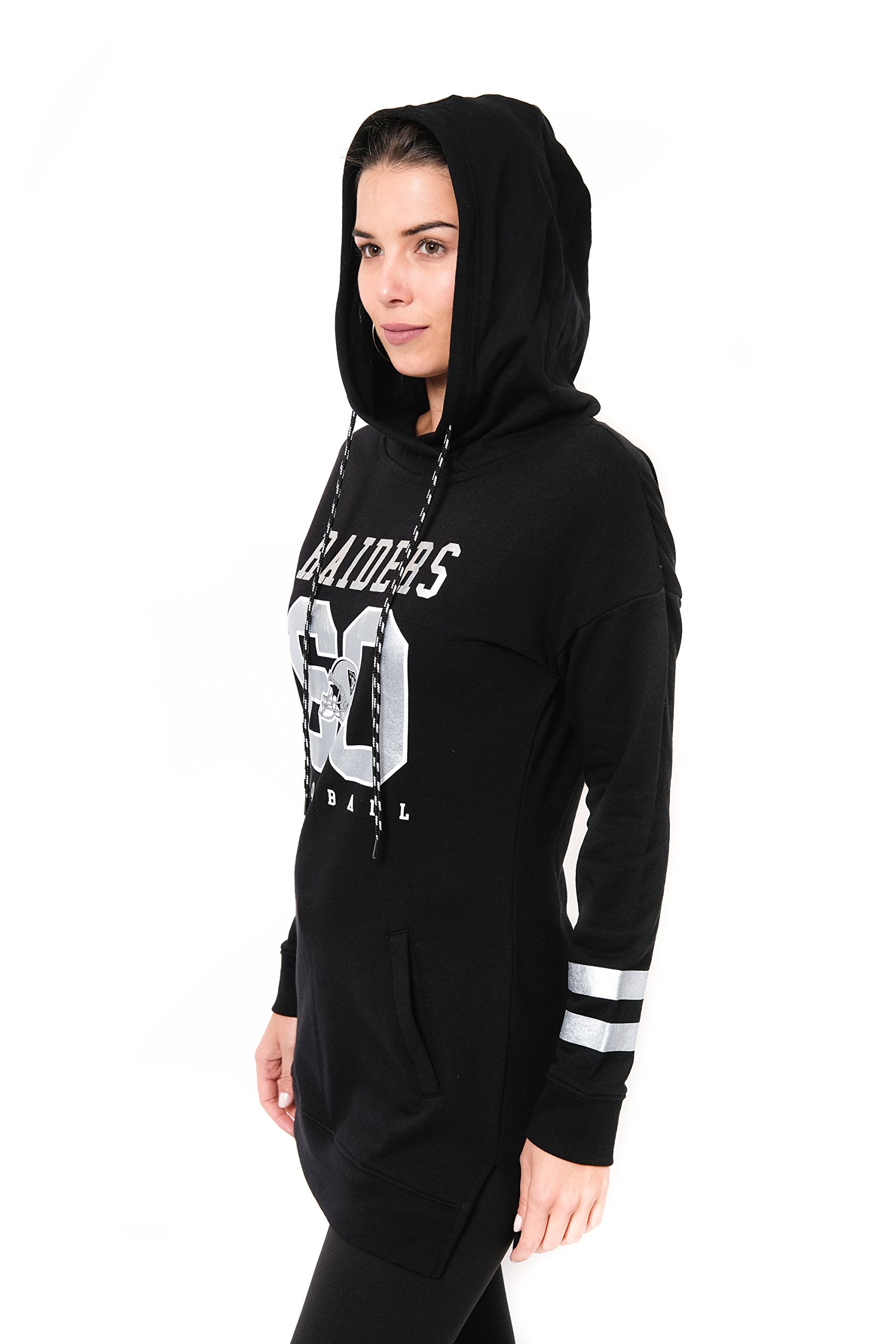 Ultra Game NFL Las Vegas Raiders Womens Soft French Terry Tunic Hoodie Pullover Sweatshirt|Las Vegas Raiders