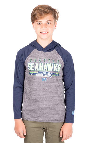 Ultra Game NFL Seattle Seahawks Youth Moisture Wicking Athletic Performance Pullover Lightweight Sweatshirt Hoodie|Seattle Seahawks
