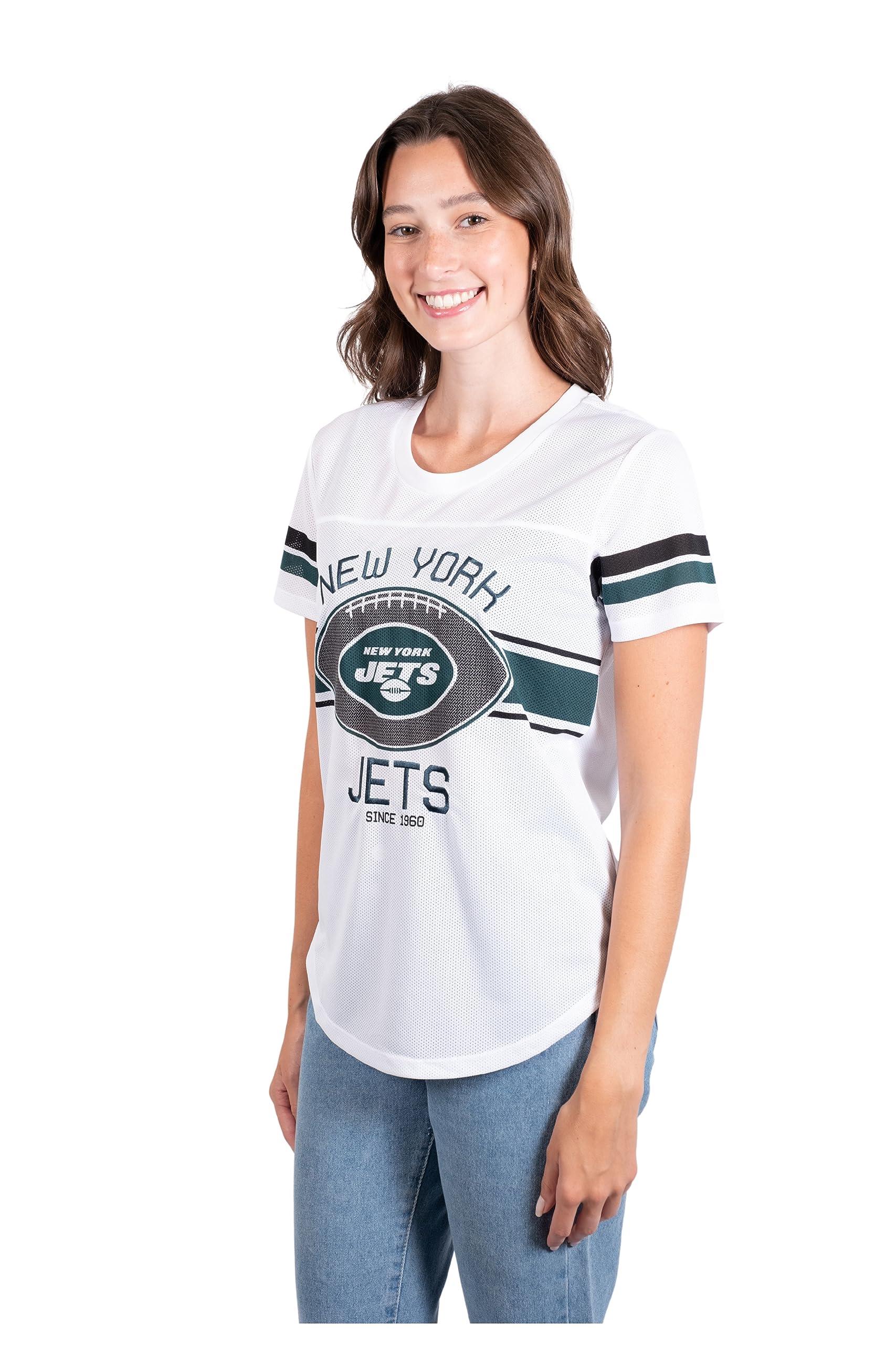 Ultra Game NFL New York Jets Womens Soft Mesh Jersey Varsity Tee Shirt|New York Jets - UltraGameShop