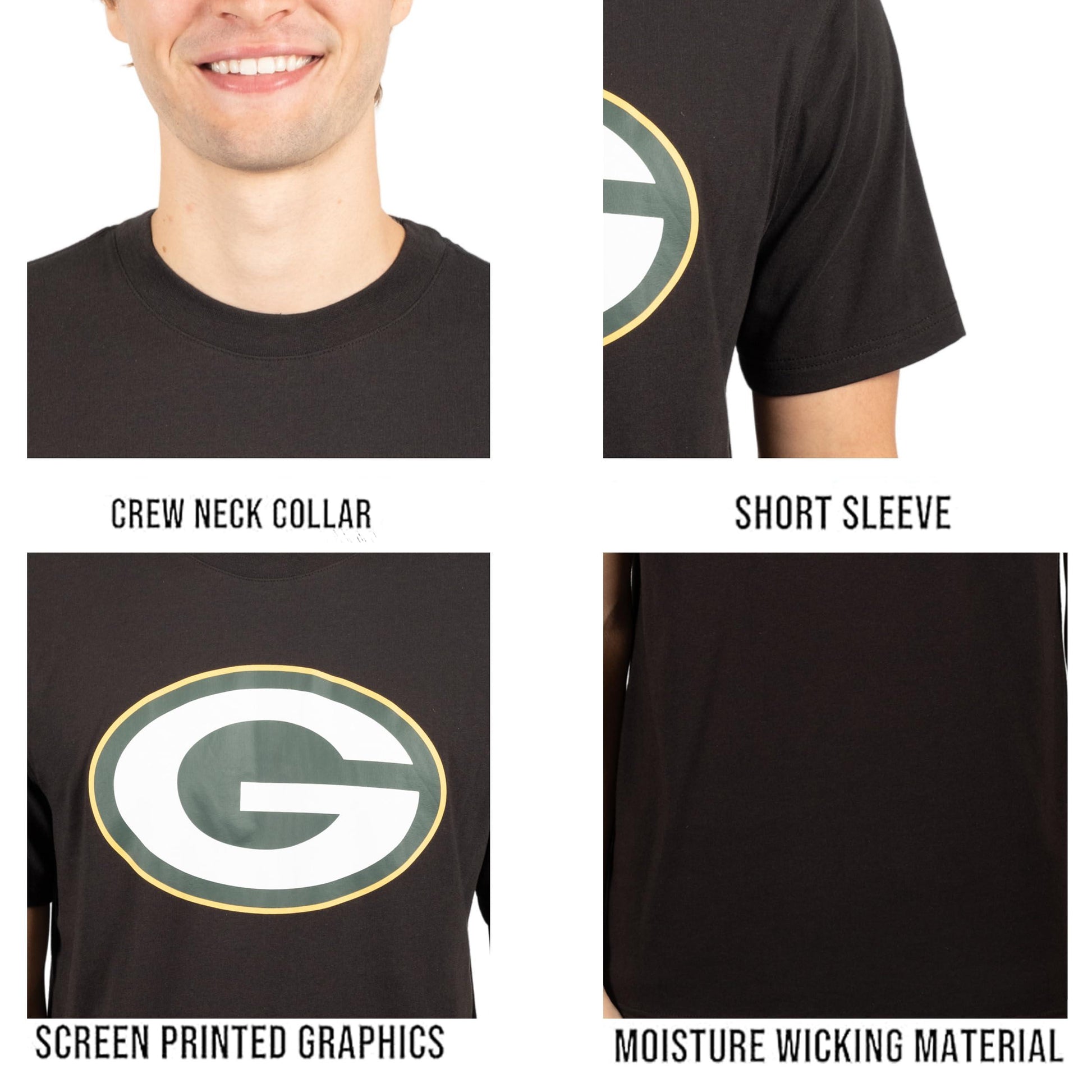 Ultra Game NFL Green Bay Packers Mens Super Soft Ultimate Team Logo T-Shirt|Green Bay Packers - UltraGameShop