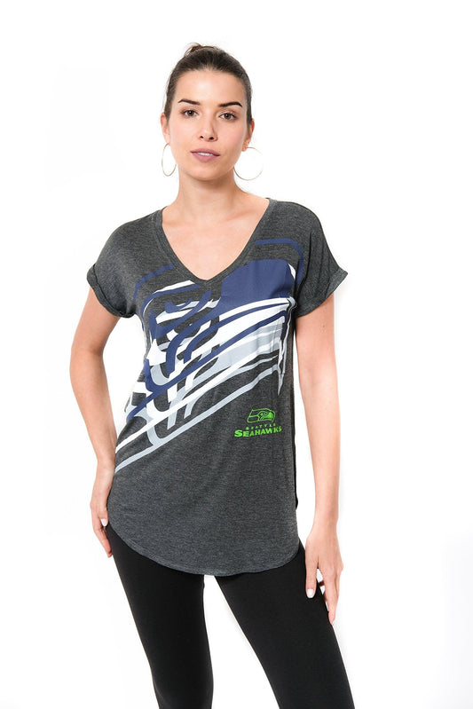 Ultra Game NFL Seattle Seahawks Womens Vintage Stripe Soft Modal Tee Shirt|Seattle Seahawks - UltraGameShop