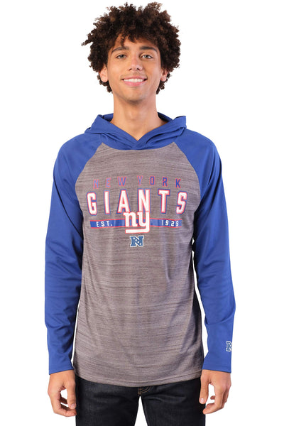 Ultra Game NFL New York Giants Mens Athletic Performance Soft Pullover Lightweight Hoodie Sweatshirt|New York Giants