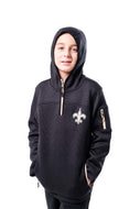 Ultra Game NFL New Orleans Saints Youth Extra Soft Fleece Quarter Zip Pullover Hoodie Sweartshirt|New Orleans Saints
