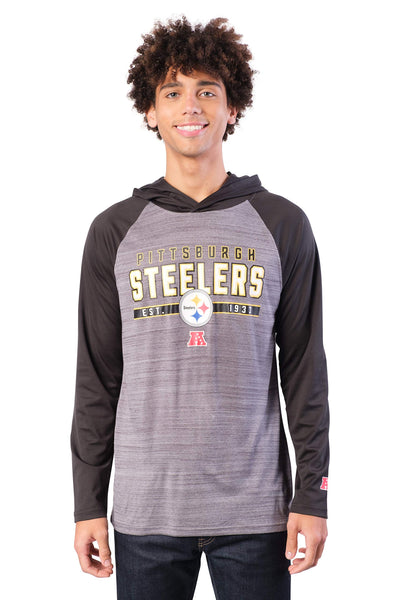 Ultra Game NFL Pittsburgh Steelers Mens Athletic Performance Soft Pullover Lightweight Hoodie Sweatshirt|Pittsburgh Steelers