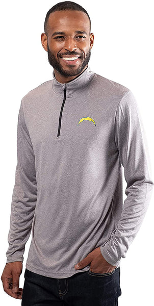 Ultra Game NFL Los Angeles Chargers Mens Super Soft Quarter Zip Long Sleeve T-Shirt|Los Angeles Chargers