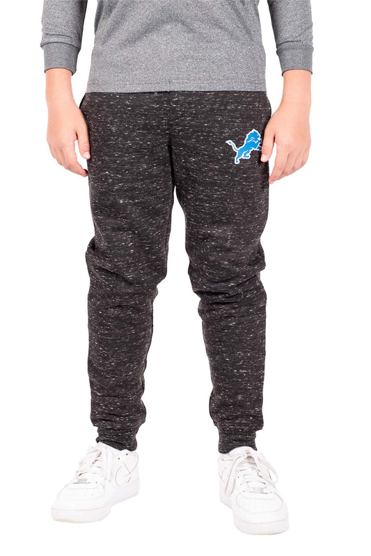 Ultra Game NFL Detroit Lions Youth Extra Soft Black Snow Fleece Jogger Sweatpants|Detroit Lions - UltraGameShop