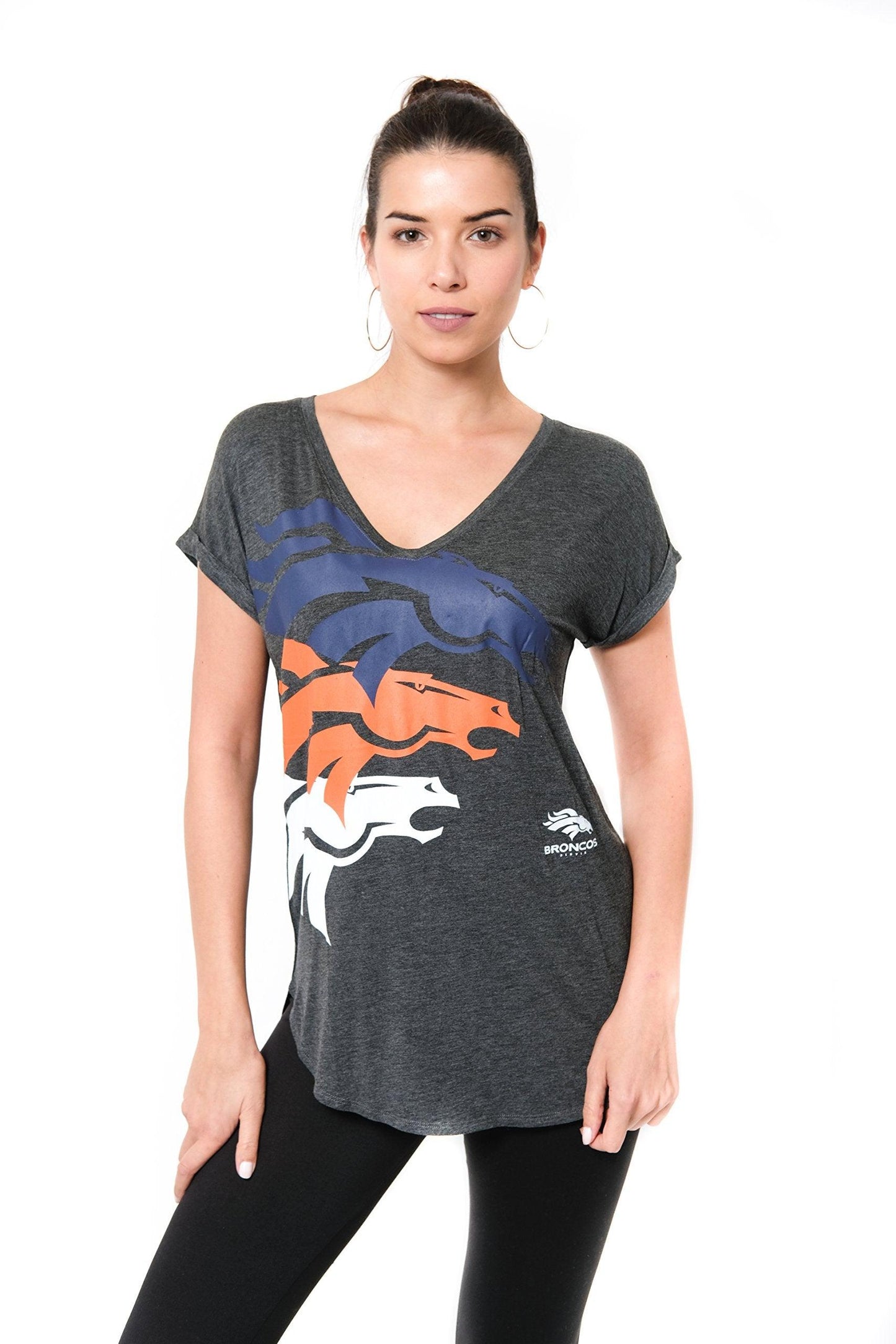 Ultra Game NFL Denver Broncos Womens Vintage Stripe Soft Modal Tee Shirt|Denver Broncos - UltraGameShop