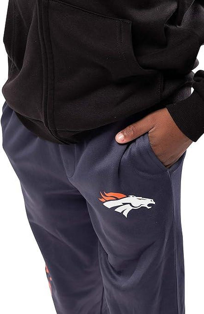 Ultra Game NFL Denver Broncos Youth High Performance Moisture Wicking Fleece Jogger Sweatpants|Denver Broncos - UltraGameShop