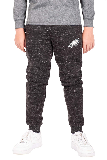 Ultra Game NFL Philadelphia Eagles Youth Extra Soft Black Snow Fleece Jogger Sweatpants|Philadelphia Eagles - UltraGameShop