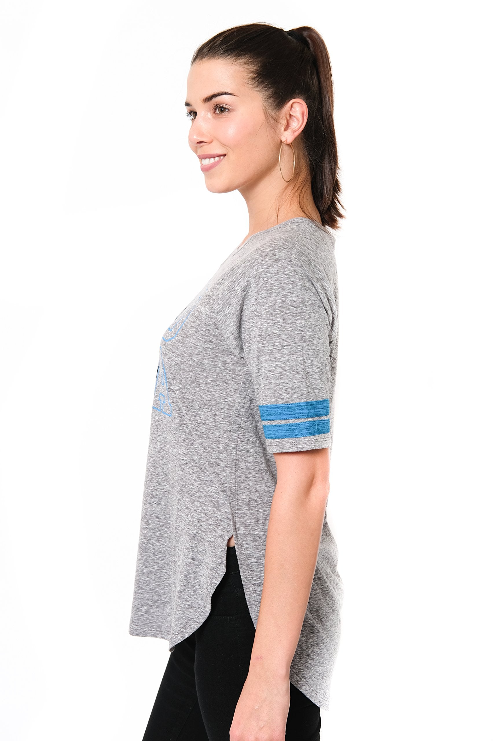 Ultra Game NFL Carolina Panthers Womens Super Soft Modal Vintage Stripe T-Shirt|Carolina Panthers