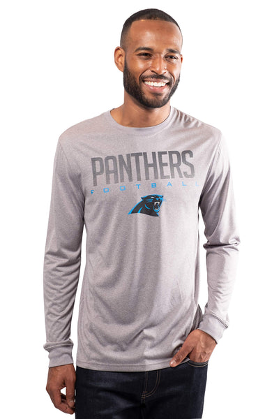 Ultra Game NFL Carolina Panthers Mens Active Quick Dry Long Sleeve T-Shirt|Carolina Panthers