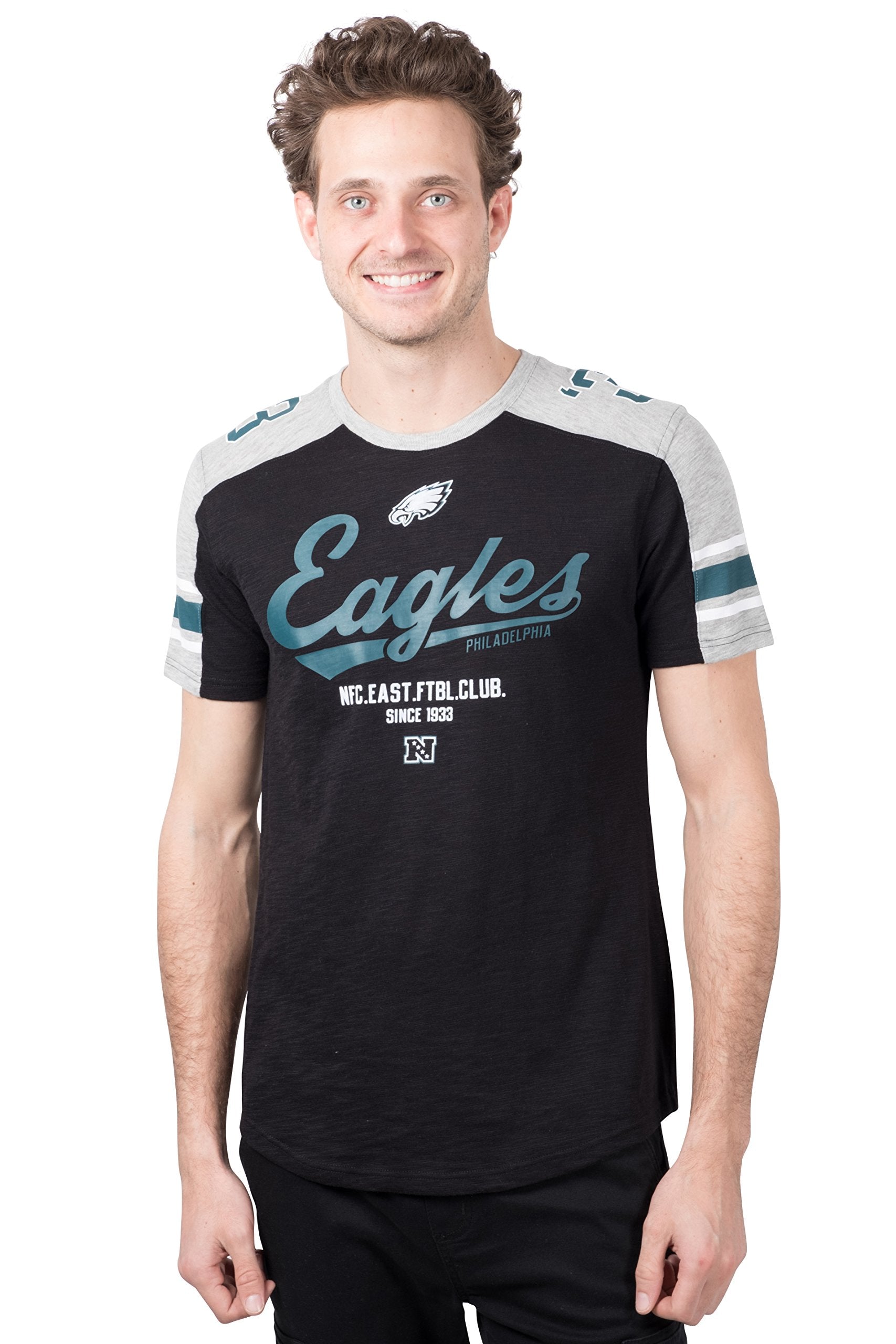 Ultra Game NFL Philadelphia Eagles Mens Active Crew Neck Jersey Tee Shirt|Philadelphia Eagles