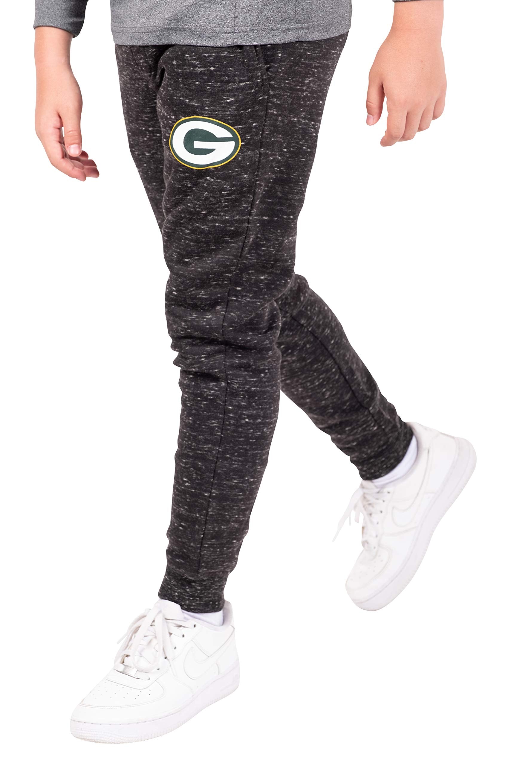 Ultra Game NFL Green Bay Packers Youth Extra Soft Black Snow Fleece Jogger Sweatpants|Green Bay Packers