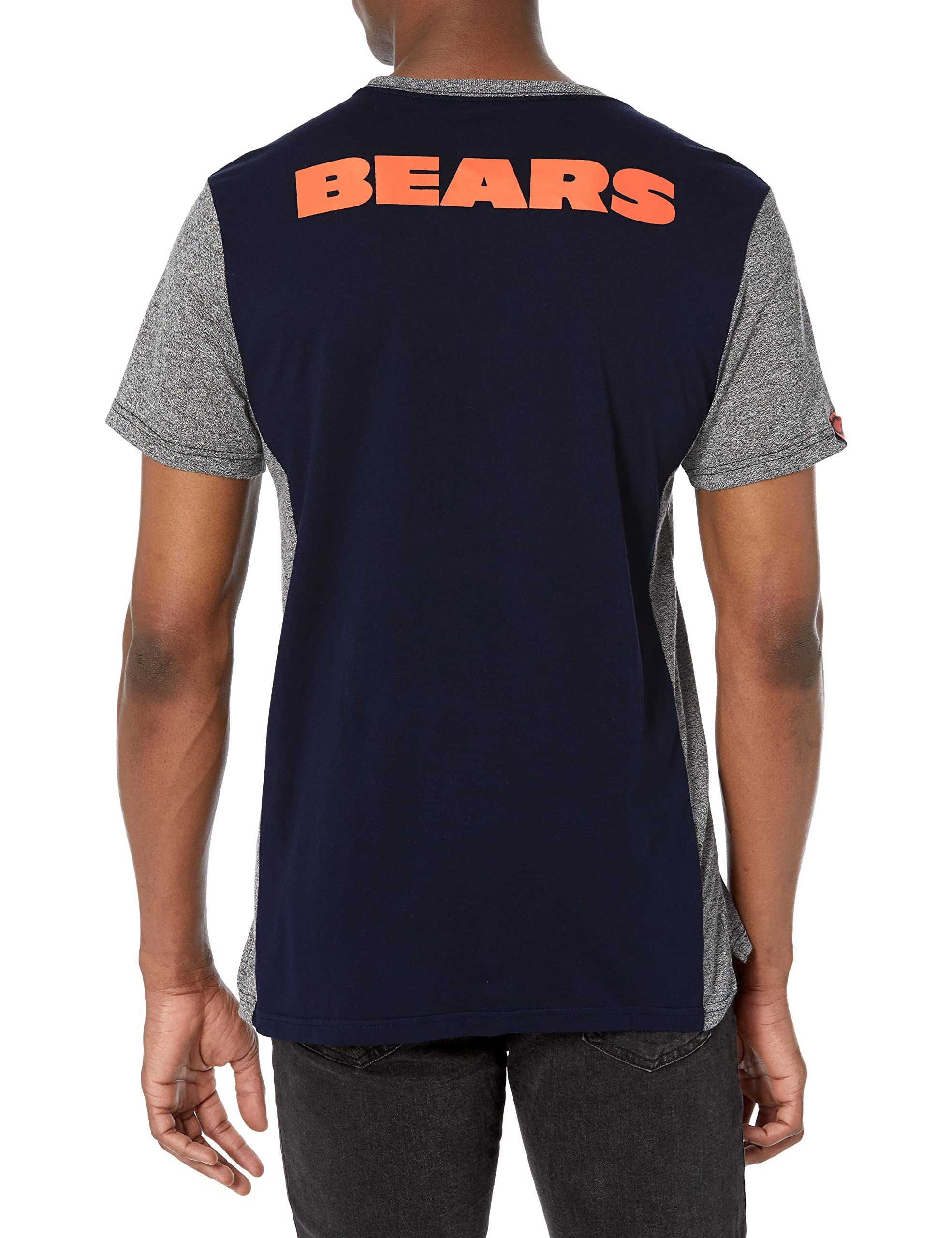 Ultra Game NFL Chicago Bears Mens T-Shirt Raglan Block Short Sleeve Tee Shirt|Chicago Bears