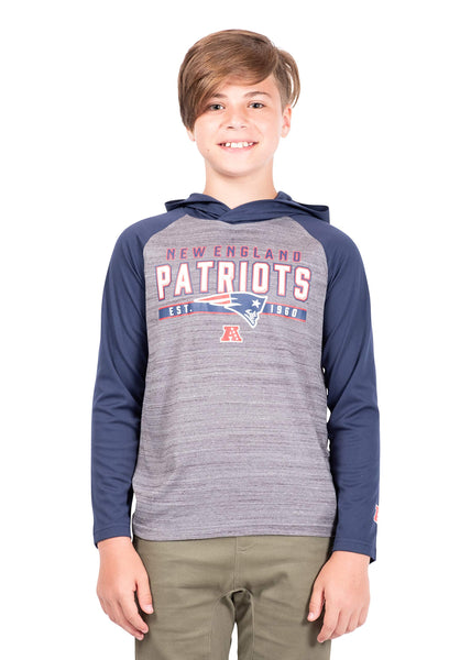 Ultra Game NFL New England Patriots Youth Moisture Wicking Athletic Performance Pullover Lightweight Sweatshirt Hoodie|New England Patriots