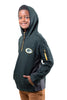 Ultra Game NFL Green Bay Packers Youth Extra Soft Fleece Quarter Zip Pullover Hoodie Sweartshirt|Green Bay Packers