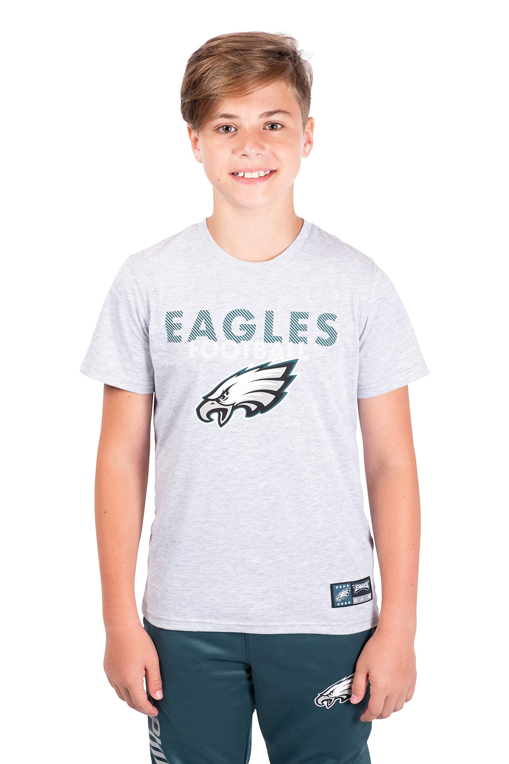 Ultra Game NFL Philadelphia Eagles Youth Active Crew Neck Tee Shirt|Philadelphia Eagles - UltraGameShop