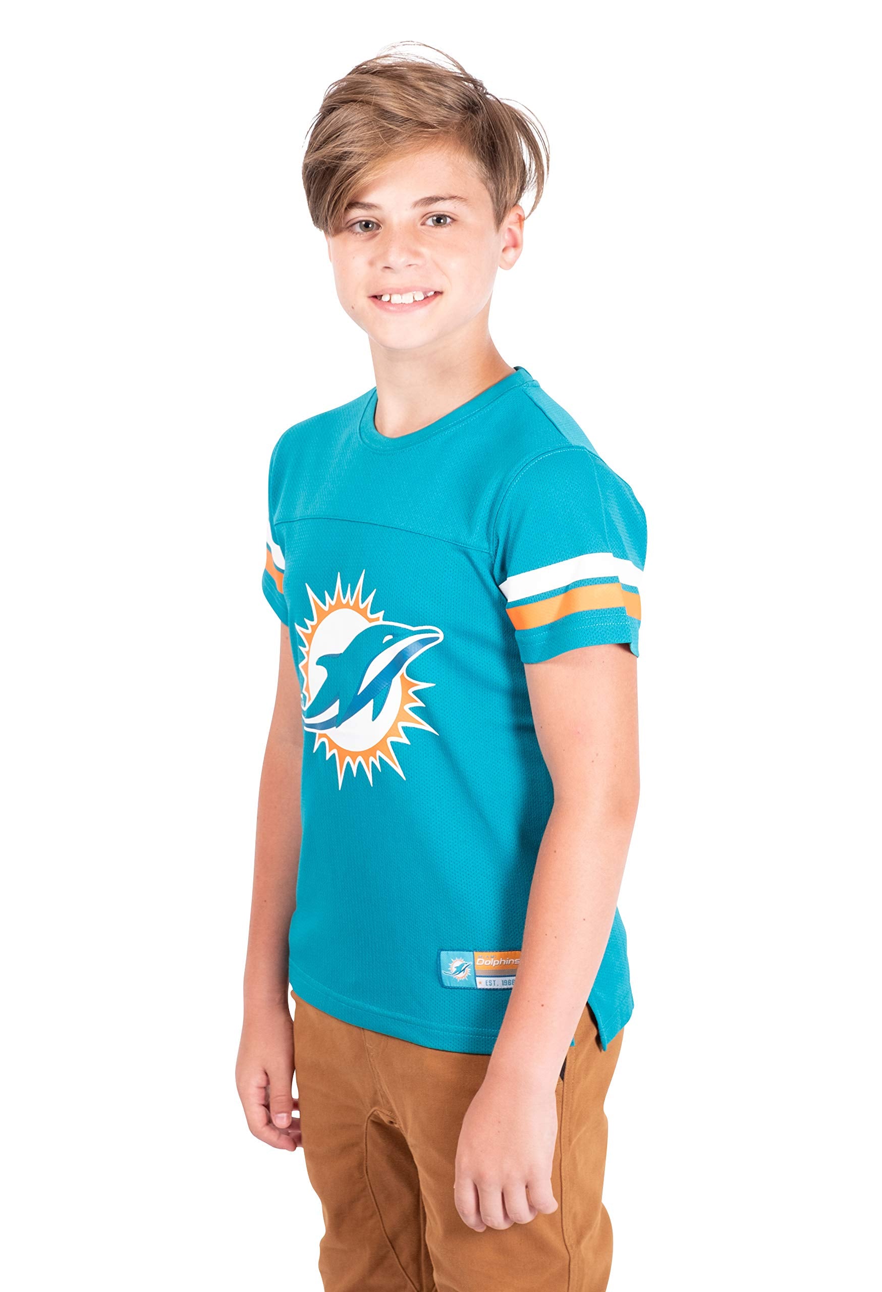 Ultra Game NFL Miami Dolphins Youth Soft Mesh Vintage Jersey T-Shirt|Miami Dolphins