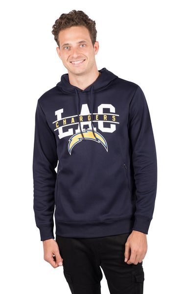 Ultra Game NFL Los Angeles Chargers Mens Soft Fleece Hoodie Pullover Sweatshirt With Zipper Pockets|Los Angeles Chargers