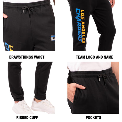 Ultra Game NFL Los Angeles Chargers Mens Active Super Soft Fleece Game Day Jogger Sweatpants|Los Angeles Chargers - UltraGameShop