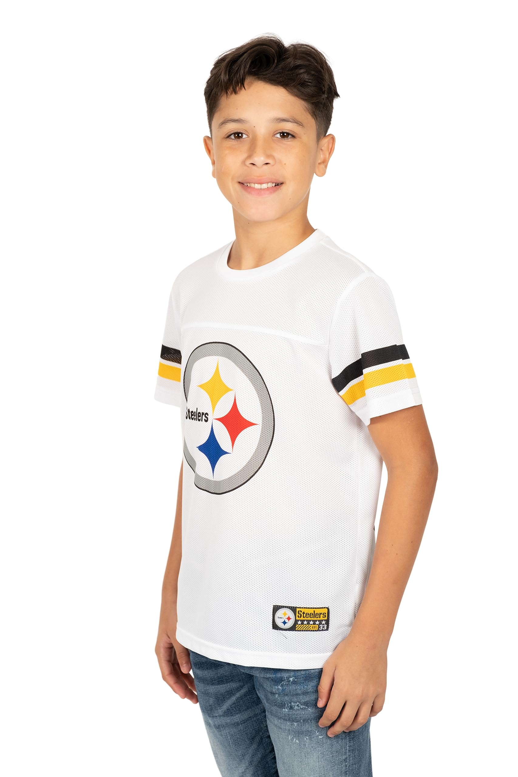 Ultra Game NFL Pittsburgh Steelers Youth Mesh Vintage Jersey Tee Shirt|Pittsburgh Steelers