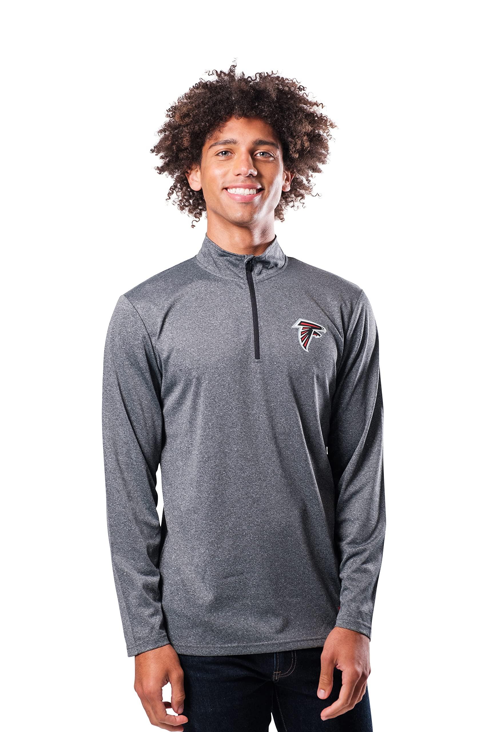 Ultra Game NFL Atlanta Falcons Mens Super Soft Quarter Zip Long Sleeve T-Shirt|Atlanta Falcons - UltraGameShop