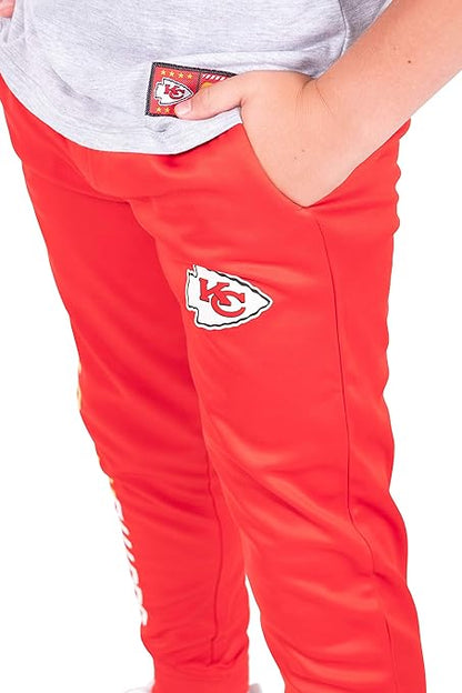 Ultra Game NFL Kansas City Chiefs Youth High Performance Moisture Wicking Fleece Jogger Sweatpants|Kansas City Chiefs - UltraGameShop