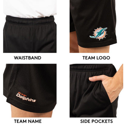 Ultra Game NFL Miami Dolphins Mens 7 Inch Soft Mesh Active Training Shorts|Miami Dolphins - UltraGameShop