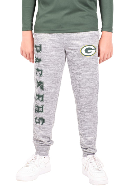 Ultra Game NFL Green Bay Packers Youth High Performance Moisture Wicking Fleece Jogger Sweatpants|Green Bay Packers - UltraGameShop