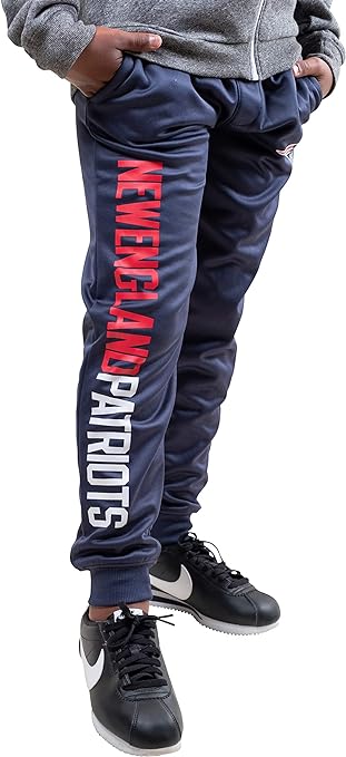 Ultra Game NFL New England Patriots Youth High Performance Moisture Wicking Fleece Jogger Sweatpants|New England Patriots - UltraGameShop