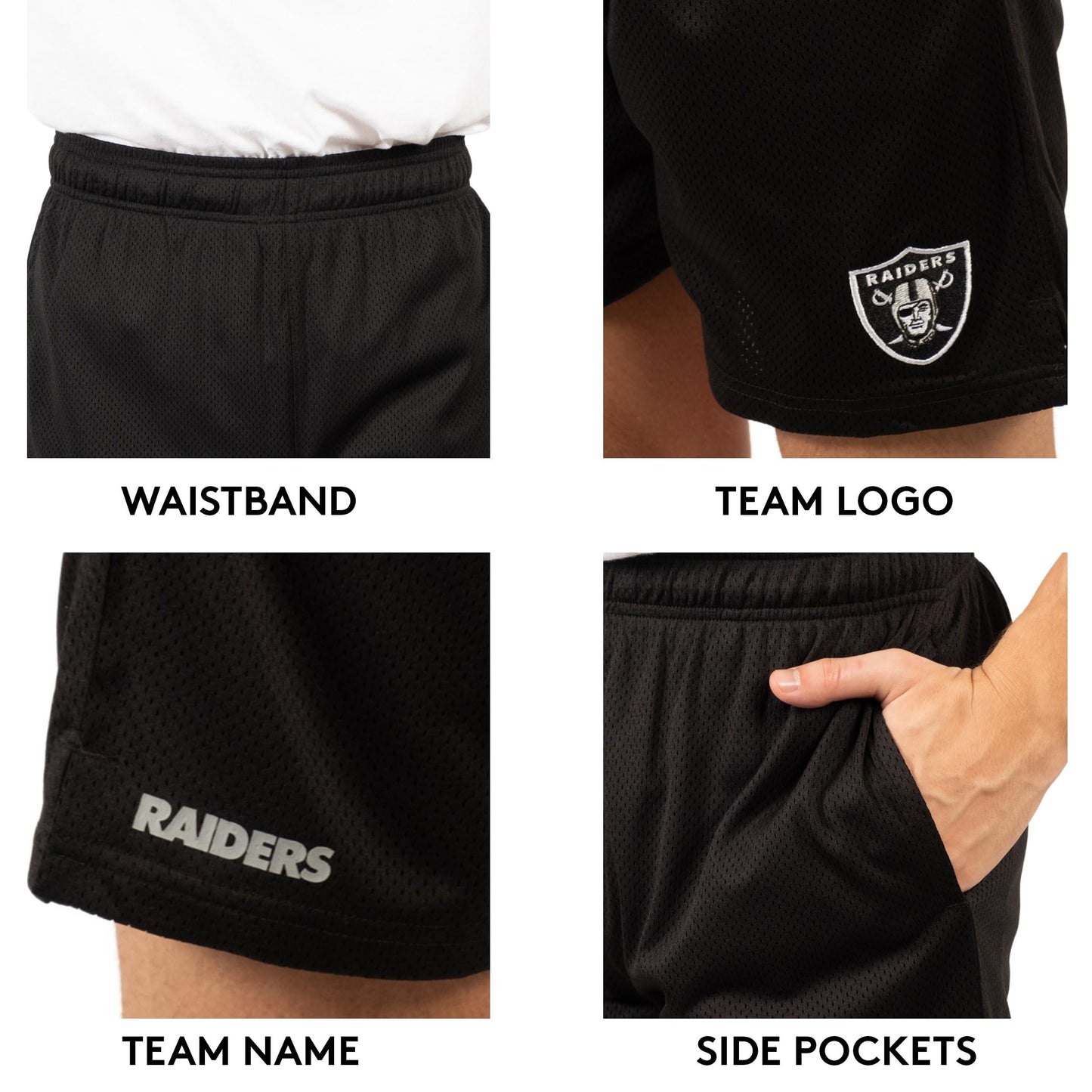 Ultra Game NFL Las Vegas Raiders Mens 7 Inch Soft Mesh Active Training Shorts|Las Vegas Raiders - UltraGameShop