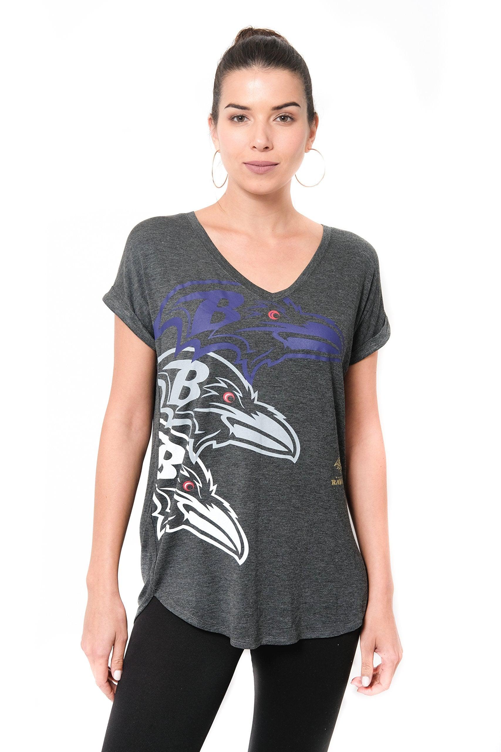 Ultra Game NFL Baltimore Ravens Womens Vintage Stripe Soft Modal Tee Shirt|Baltimore Ravens - UltraGameShop