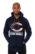 Ultra Game NFL Chicago Bears Mens Embroidered Fleece Hoodie Pullover Sweatshirt|Chicago Bears