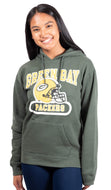 Ultra Game NFL Green Bay Packers Womens Super Soft Supreme Pullover Hoodie Sweatshirt|Green Bay Packers